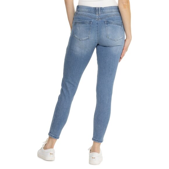 NEW Democracy AbTechnology Cuffed Ankle Skinny Jeans  Mid Rise Light Blue 7252s7 - Picture 2 of 3